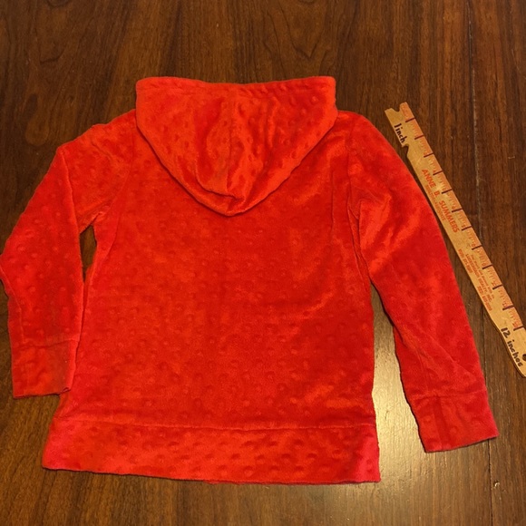 Girls red jacket size 5 smock dot kids brand zipper front pockets hood very soft - Picture 13 of 13